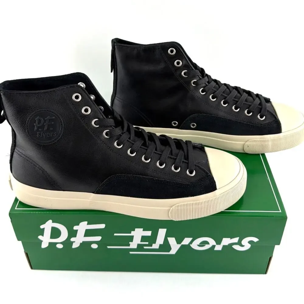P.F. Flyers Black Sea Salt All-American High-Top Luxe Sneakers Size M 11 W 12.5 - Picture 6 of 12